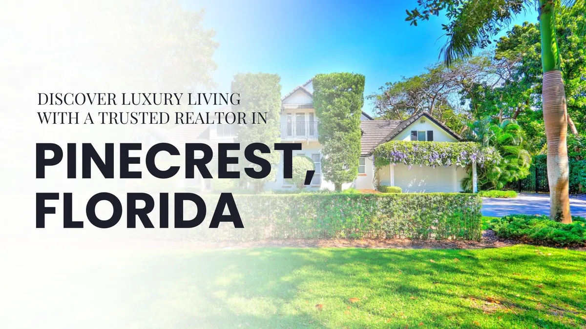 Aerial view of luxury homes and lush greenery showcasing Pinecrest, FL’s suburban elegance and urban proximity.