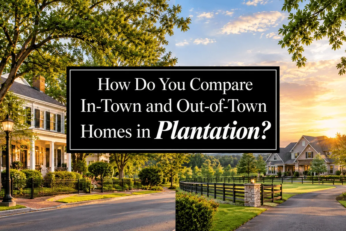 Compare In-town and out-of-town homes in Plantation, Florida