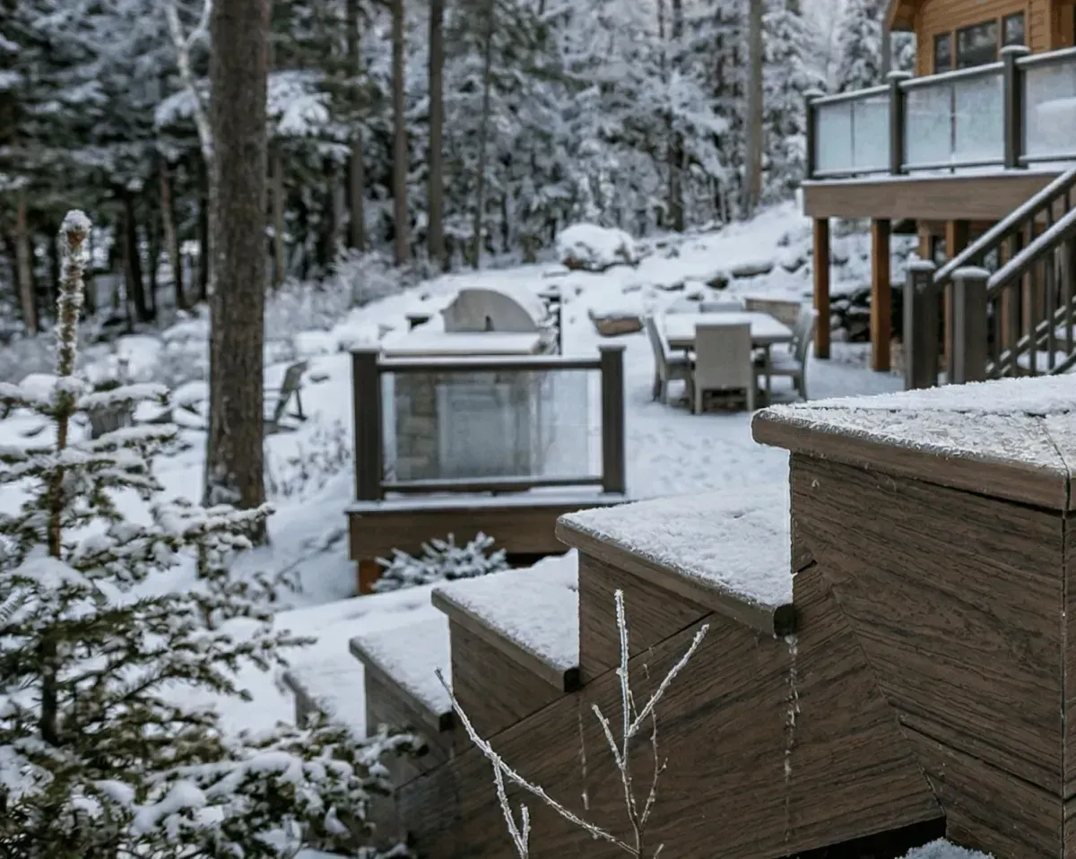 Composite deck built to withstand heavy snow load in Northern Michigan winter