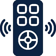 Smart phone and remote control icon for motorized screens