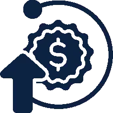 Energy cost savings icon for exterior shade screens