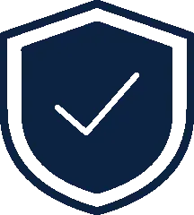 Lifetime warranty shield icon for motorized screens