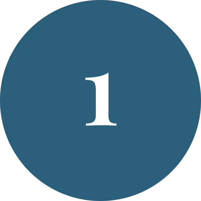 Number 1 icon representing transparent project design and timeline