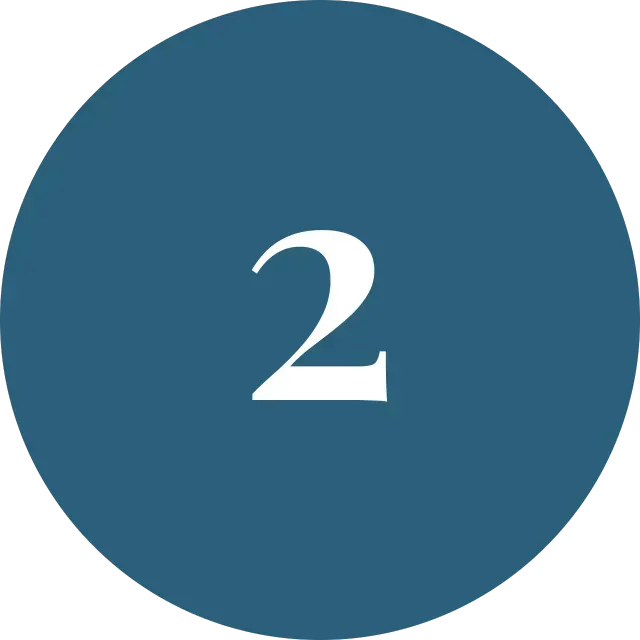 Number 2 icon representing one dedicated crew from start to finish