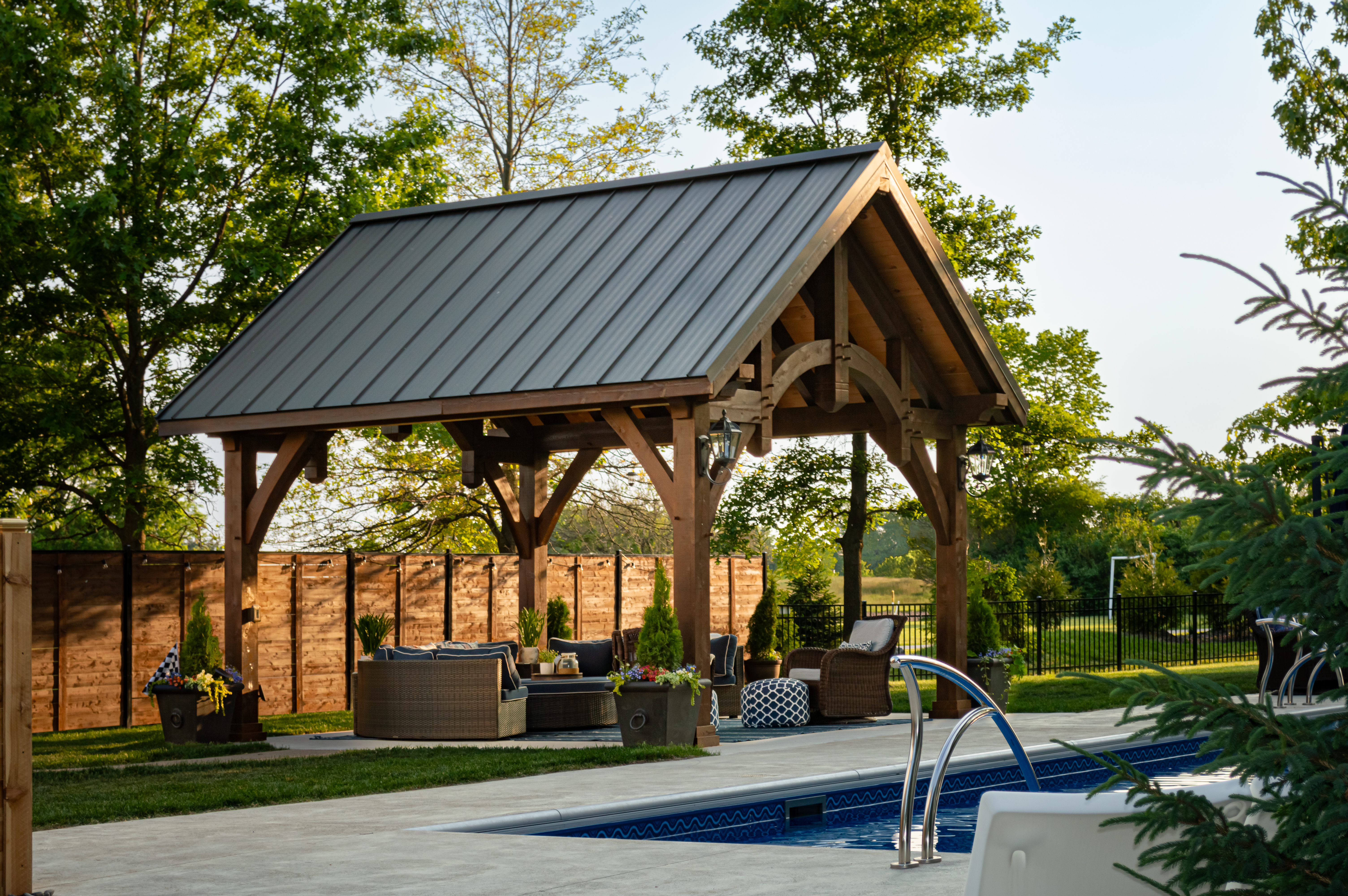 Timber-framed pavilion structure