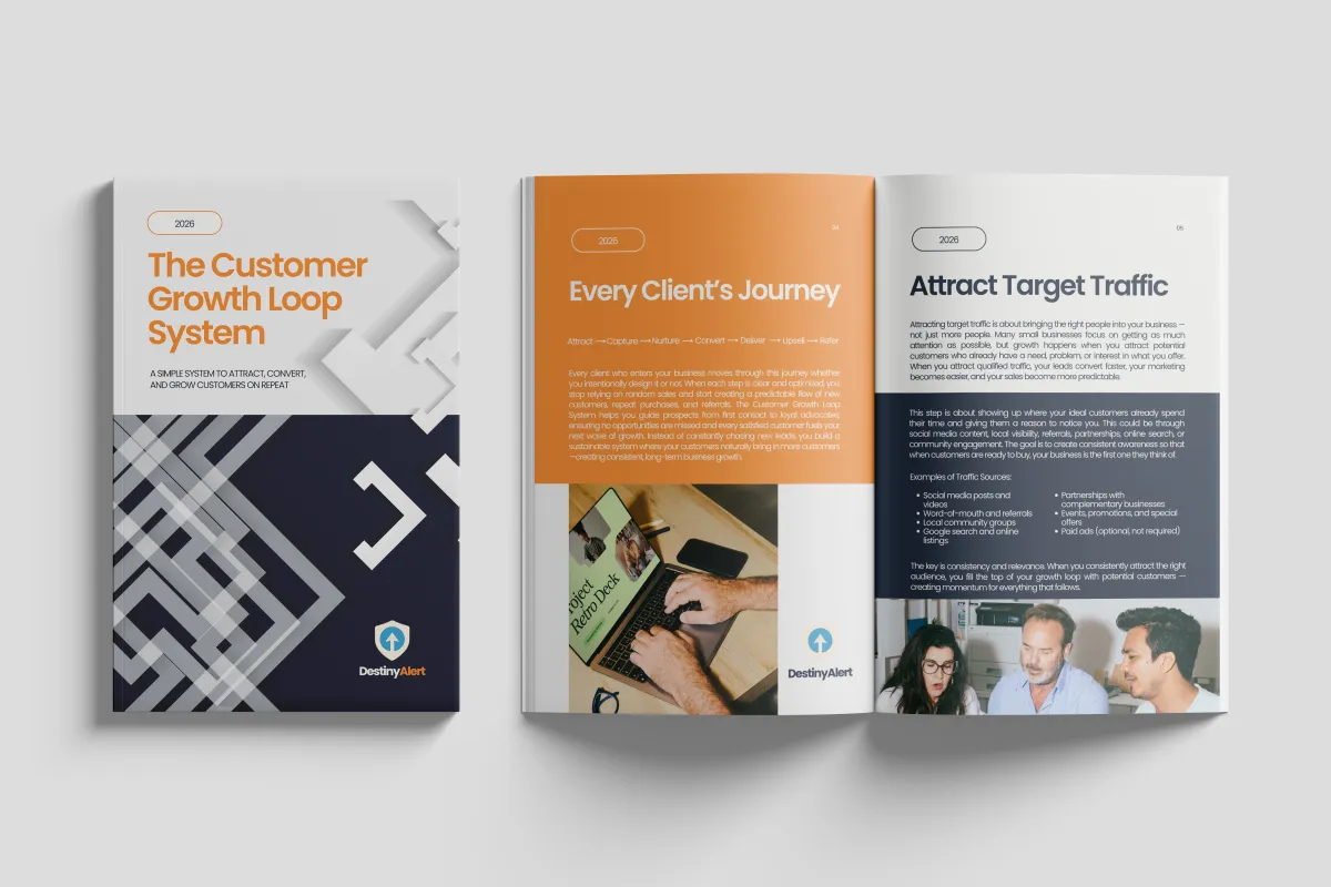 Customer Growth Loop System that shows small business owners how to attract the right customers and turn customers into referrals