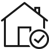 House with check mark icon representing Step 3 Apply for Your Household for Colorado Home Energy Rebates