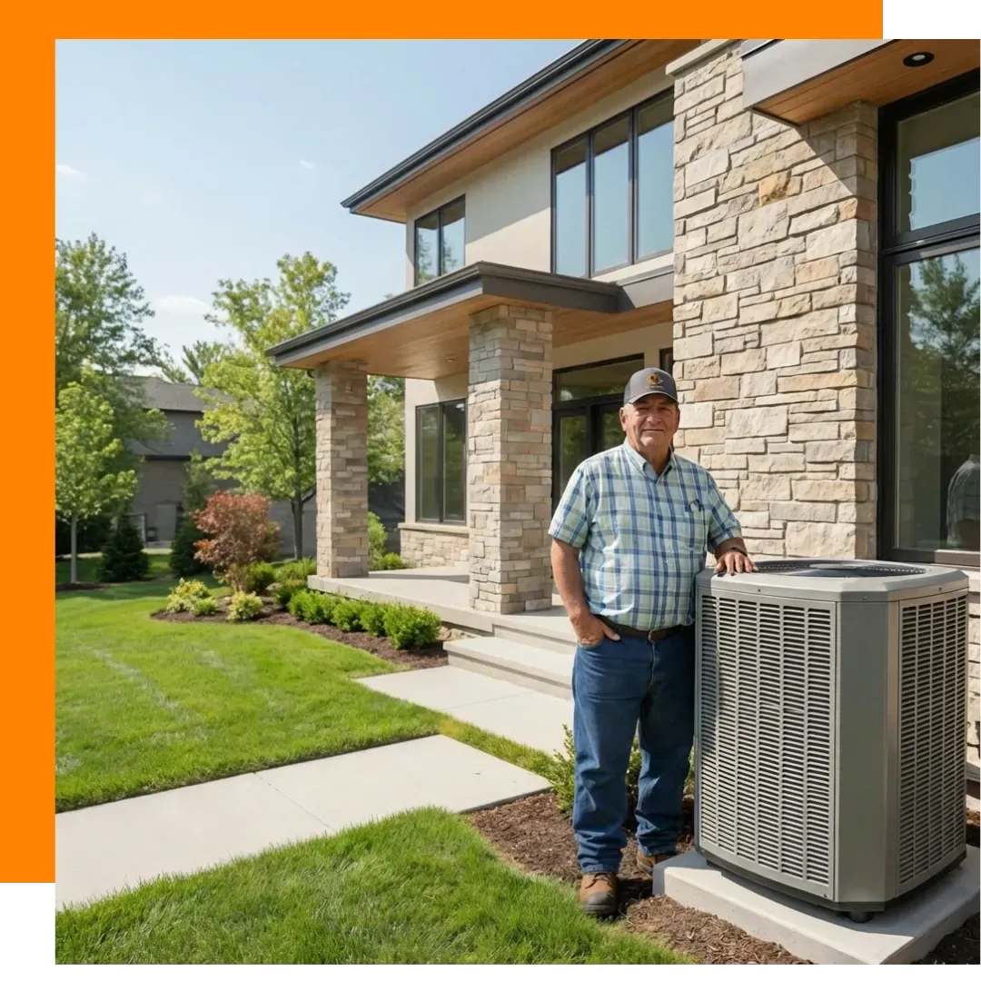 Professional HVAC installation and replacement services by a Cu Solutions technician at a residential property in Denver.