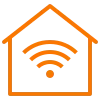 Smart home icon representing Wi-Fi enabled EV chargers and home load management