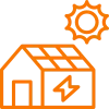 Solar house icon for solar ready EV charging solutions for homes