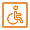 Accessibility wheelchair icon representing ADA and accessibility remodeling improvements in Denver by Cu Solutions