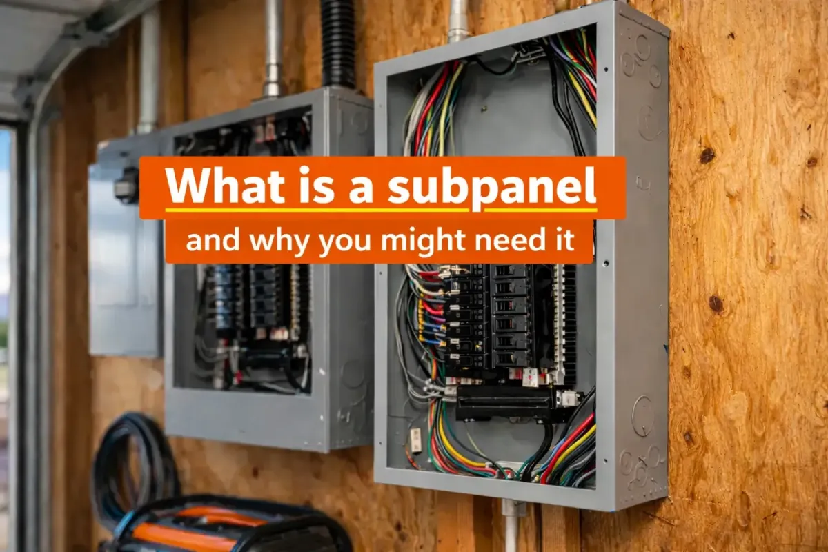 Open electrical subpanel neatly wired in a Denver area garage, showing breakers and feeder wiring for a new residential subpanel installation by Cu Solutions serving Denver, Arvada, Aurora, and Lakewood