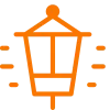 Lamp post icon representing Cu Solutions outdoor and exterior lighting installation services.