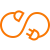 Cable wire loop icon representing Cu Solutions whole home rewiring services for older Colorado homes.
