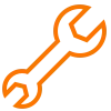 Icon showing AC repair and diagnostic service for residential cooling systems