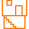 Basement stairs icon representing basement finishing and remodels in Denver by Cu Solutions