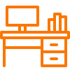 Office desk icon representing office remodeling and build out services in Denver by Cu Solutions