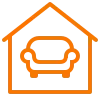 Living room icon representing whole home and interior remodeling updates in Denver by Cu Solutions