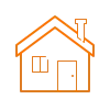 House icon representing home additions and room expansions for Denver homes by Cu Solutions