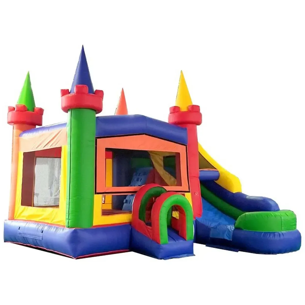 Inflatable bounce house set up in a backyard for a birthday party in Central NJ
