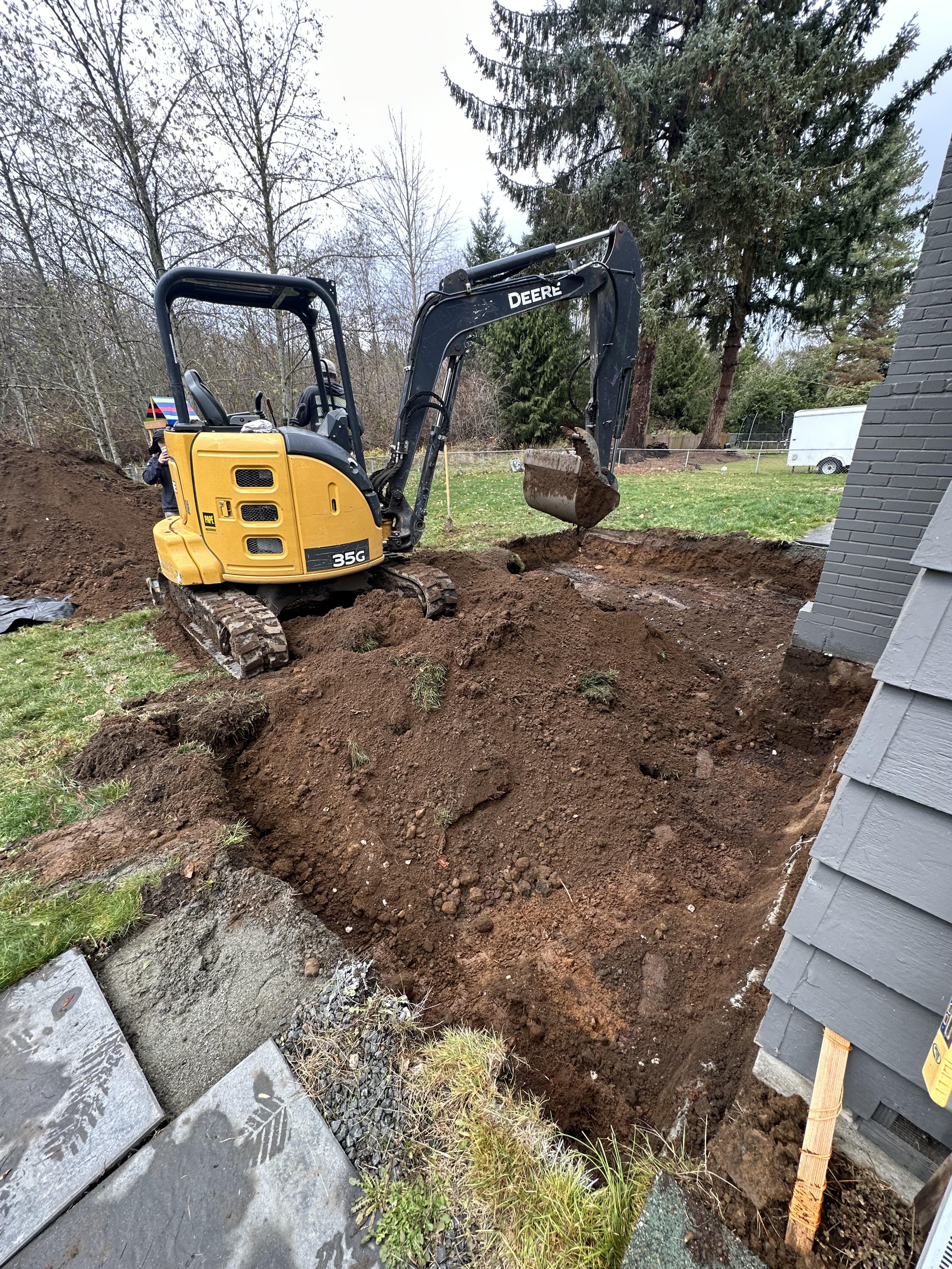 Site preparation for a home addition project