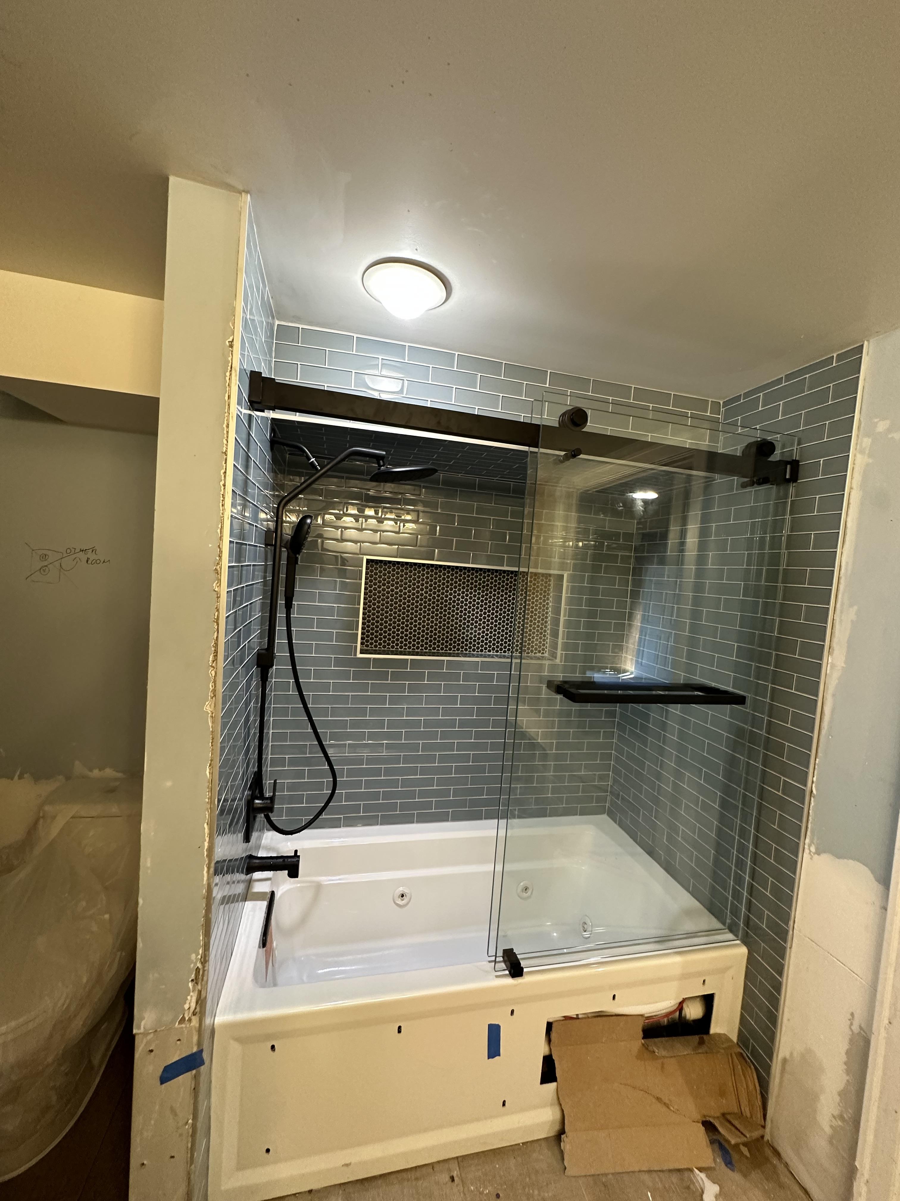 Completed bathroom remodeling project