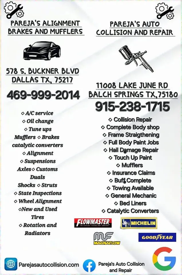 Pareja's Collision Repair | Service Flyer