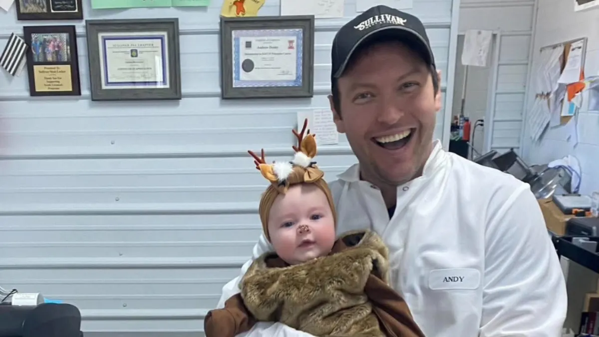 Sullivan Meat Locker owner Andy Denby inside his family-owned butcher shop in Sullivan, Missouri.