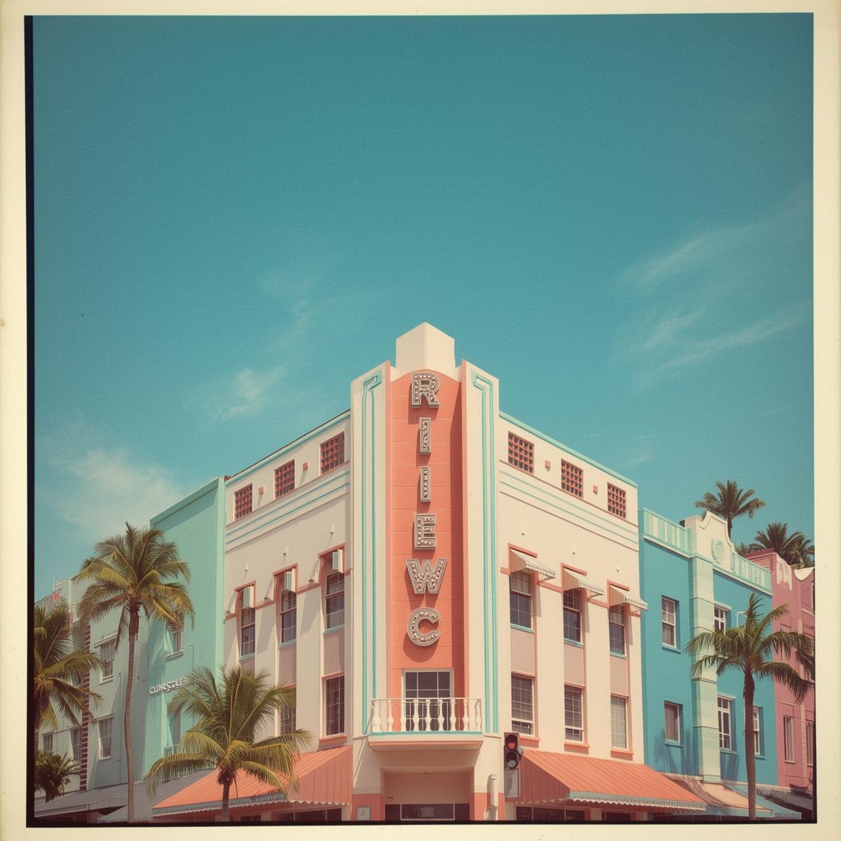 ai image representing an art deco building in miami