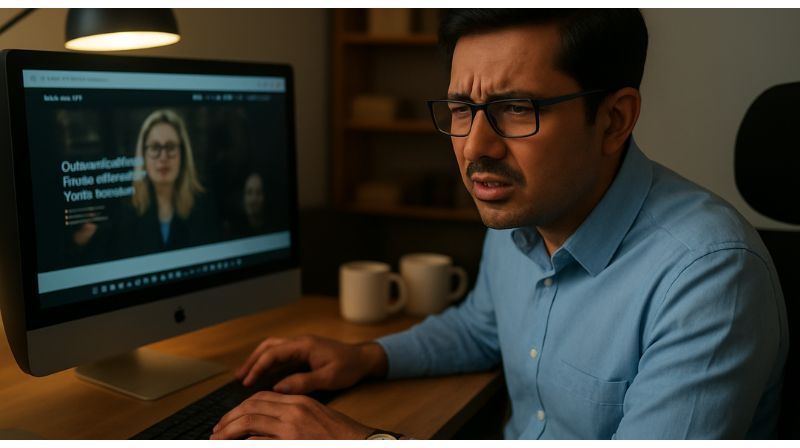 ai image depicting a visually impaired person surfing a website