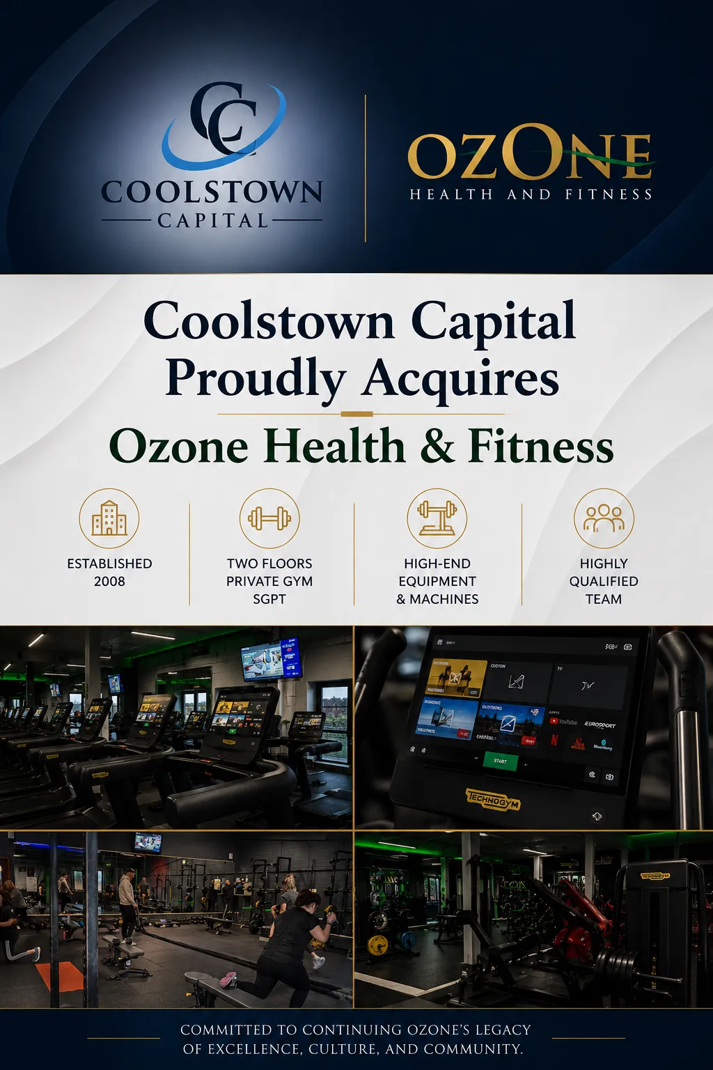 Coolstown Capital Completes the Acquisition of Ozone Health & Fitness