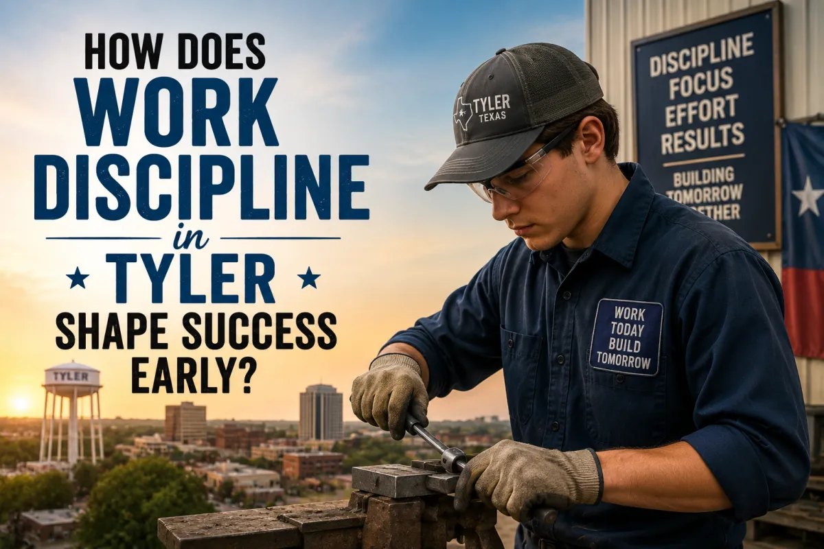 Jordan Brush discussing work discipline lessons for young workers in Tyler
