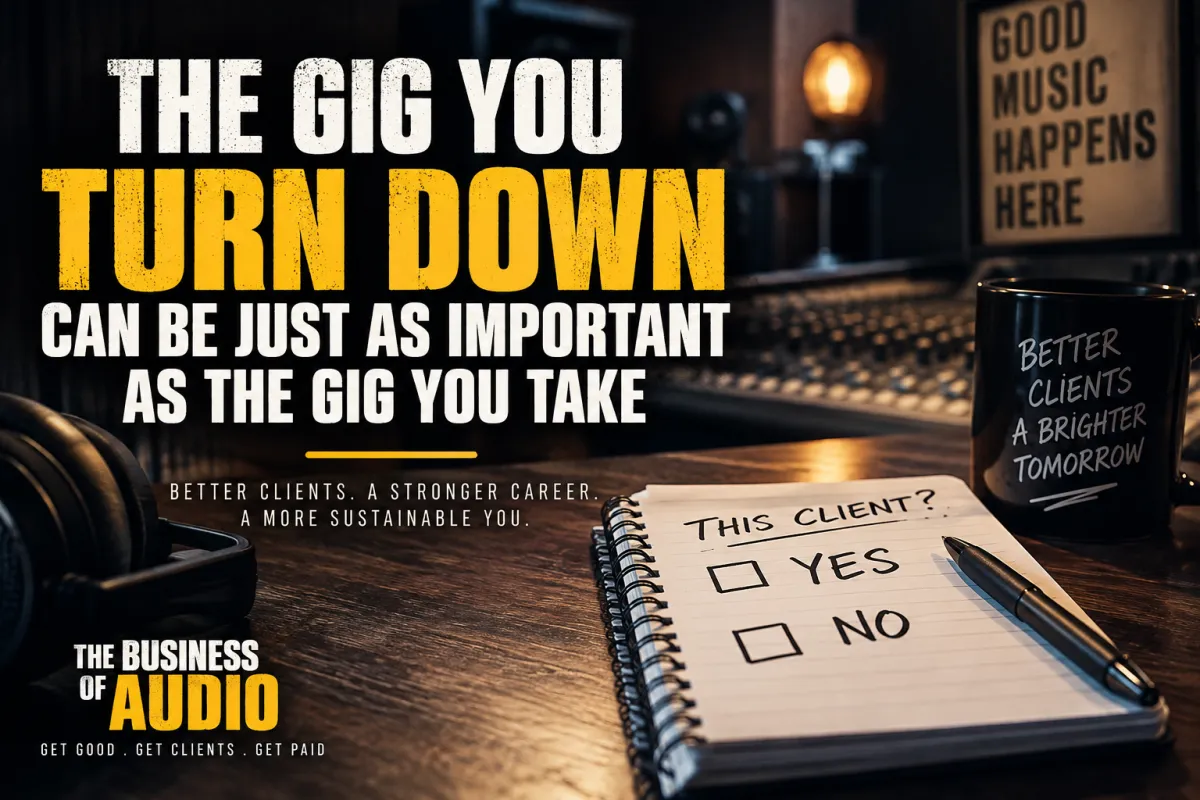 The Gig You Turn Down Can Be Just as Important as the Gig You Take