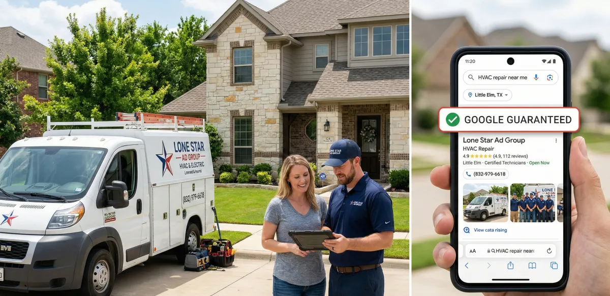 service provider and phone showing google lsa