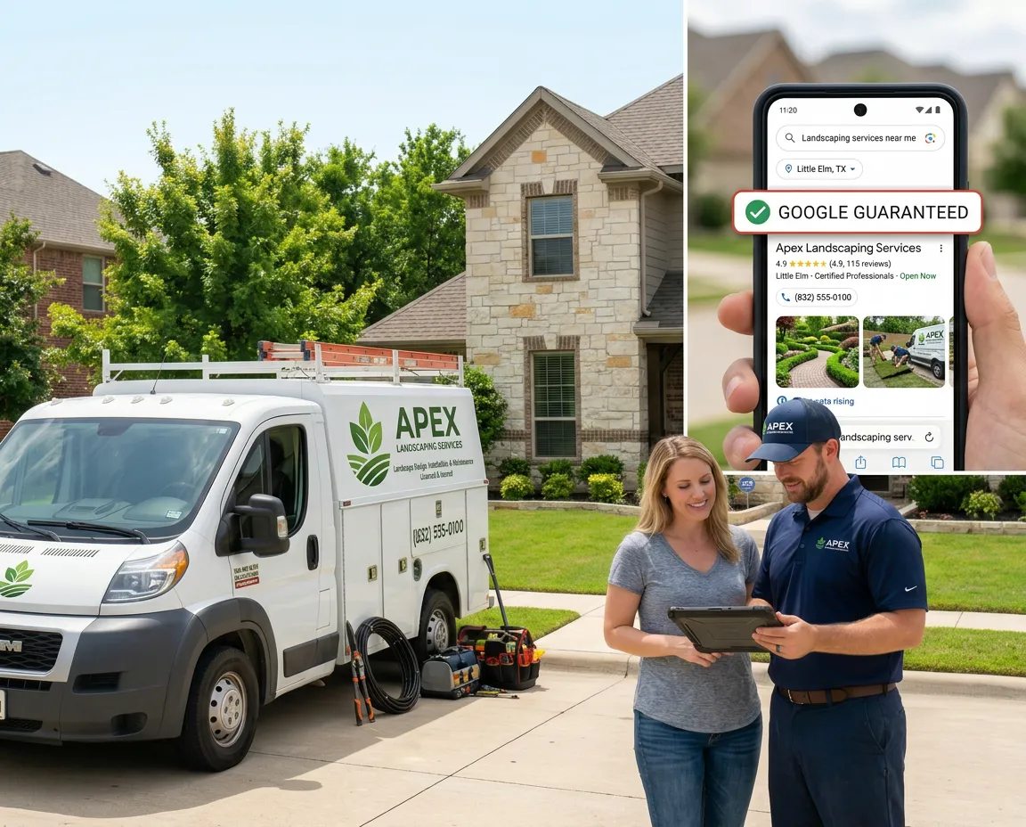 service provider and phone showing google lsa