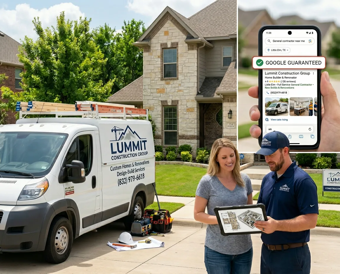 construction contractor and phone showing google lsa