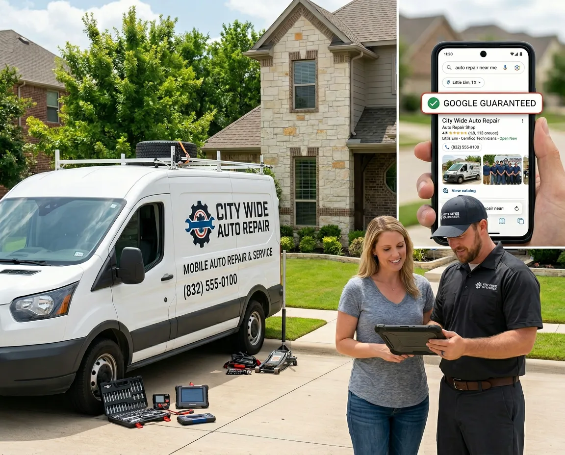 auto repair provider and phone showing google lsa
