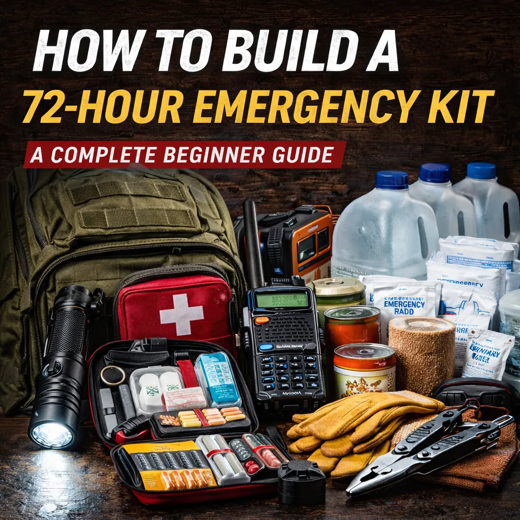 72 hour emergency kit survival supplies backpack flashlight food water first aid