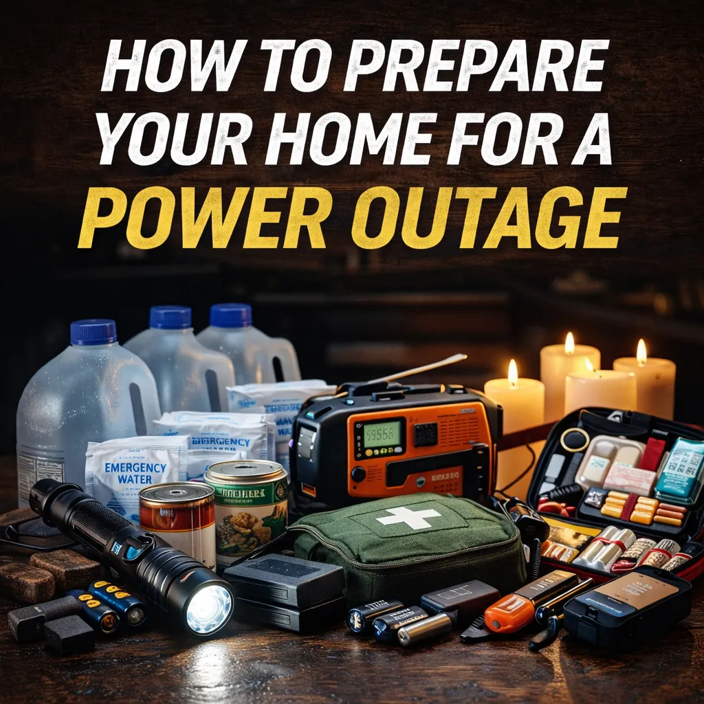home power outage preparedness emergency supplies flashlight radio food water