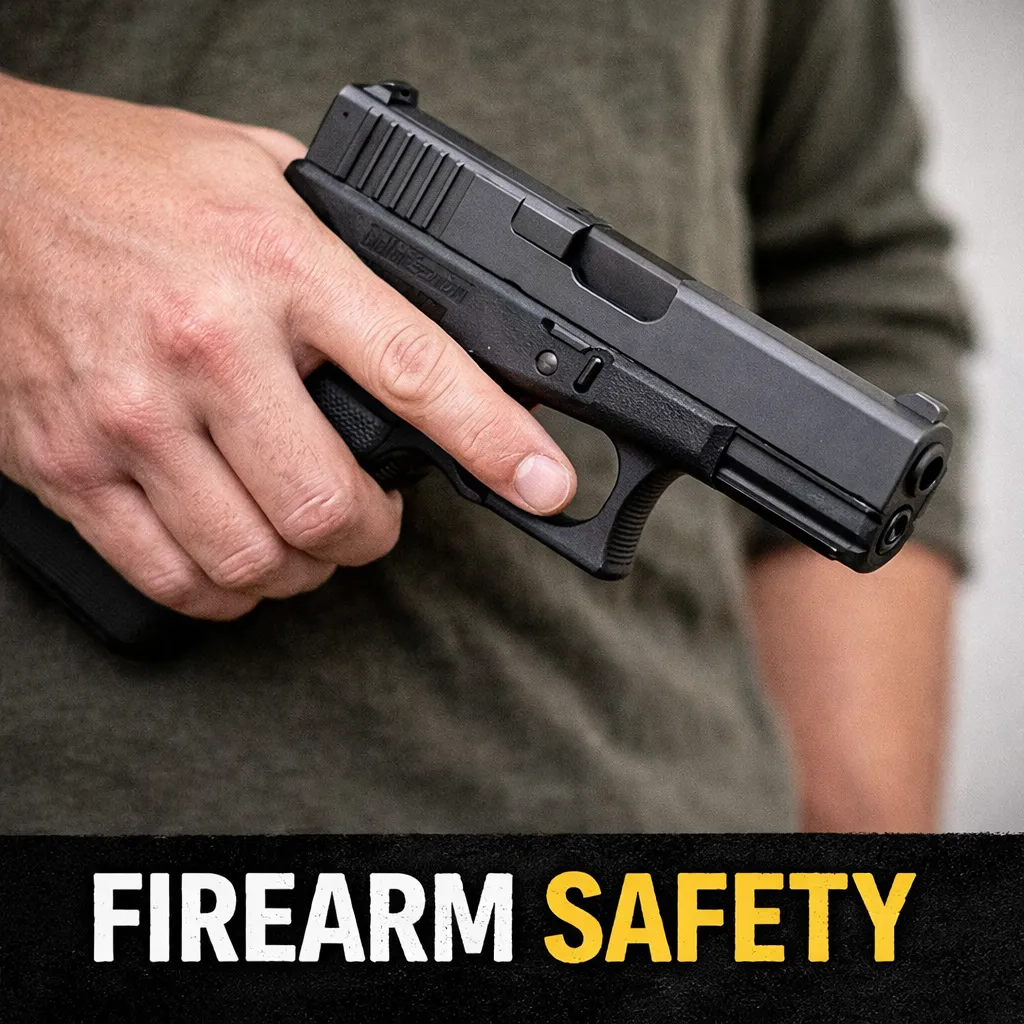 safe handgun reholstering technique with proper trigger discipline and holster awareness