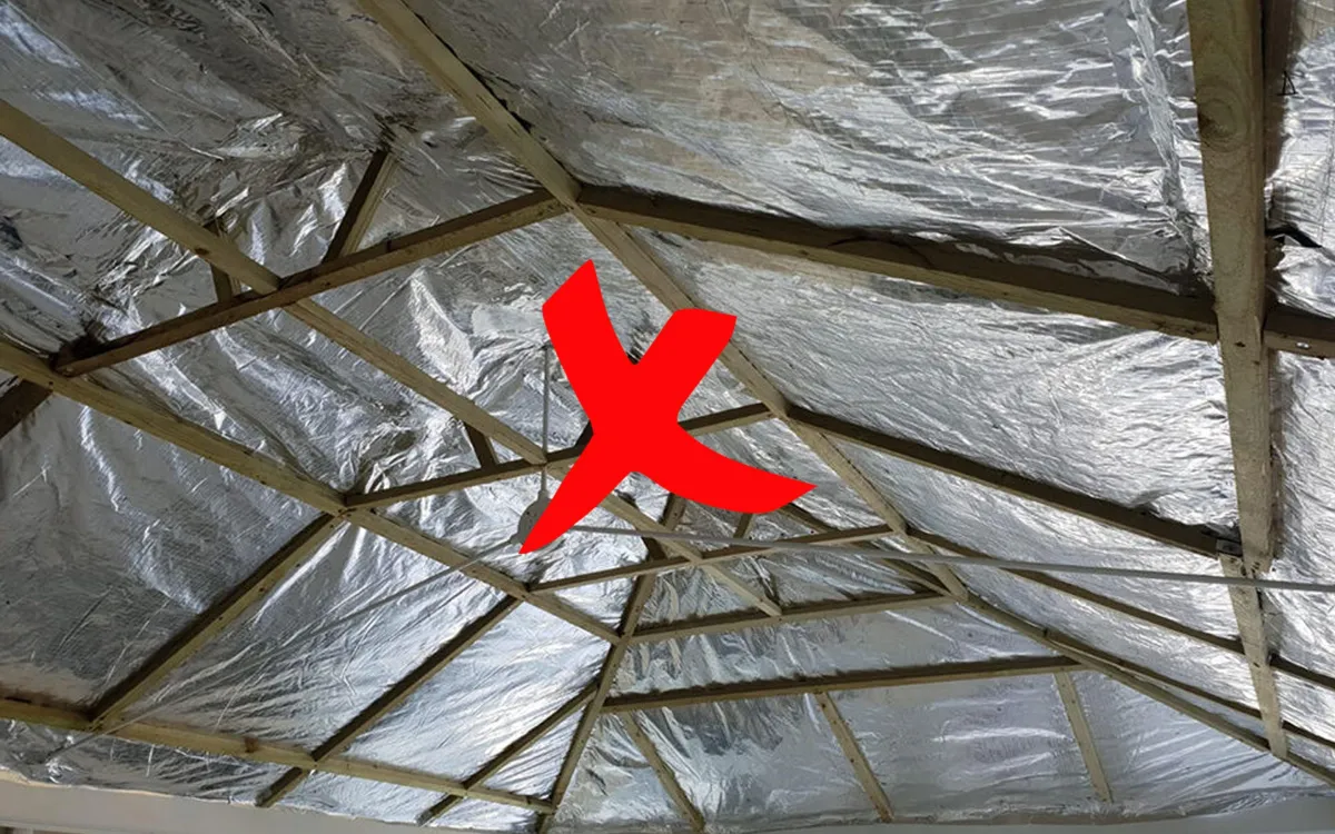 Competitors Conservatory Roof Insulation Done Incorrectly