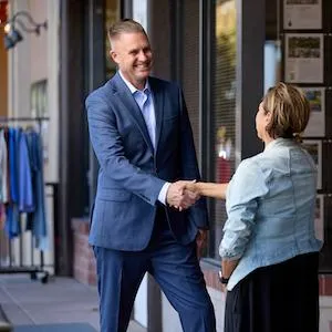 Brian Oftedal Shaking hands