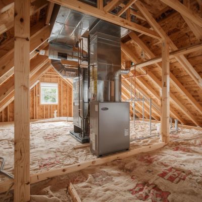 new construction hvac system installation with ductwork in attic northwest arkansas home