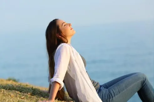 woman  enjoying healthy eating hahits and body image