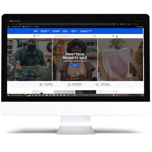 blue and white light fixture