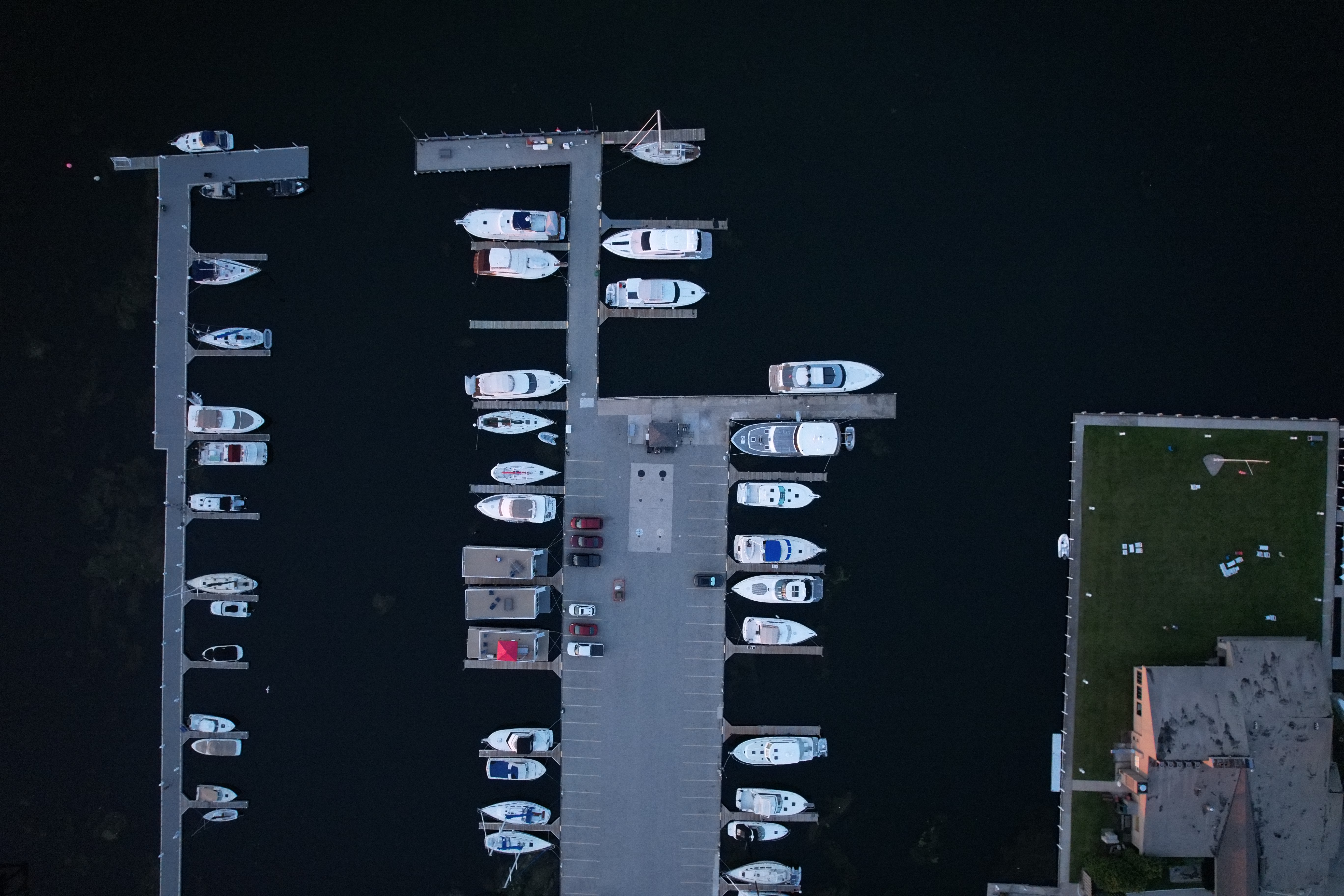 aerial view of small Bayview Marina