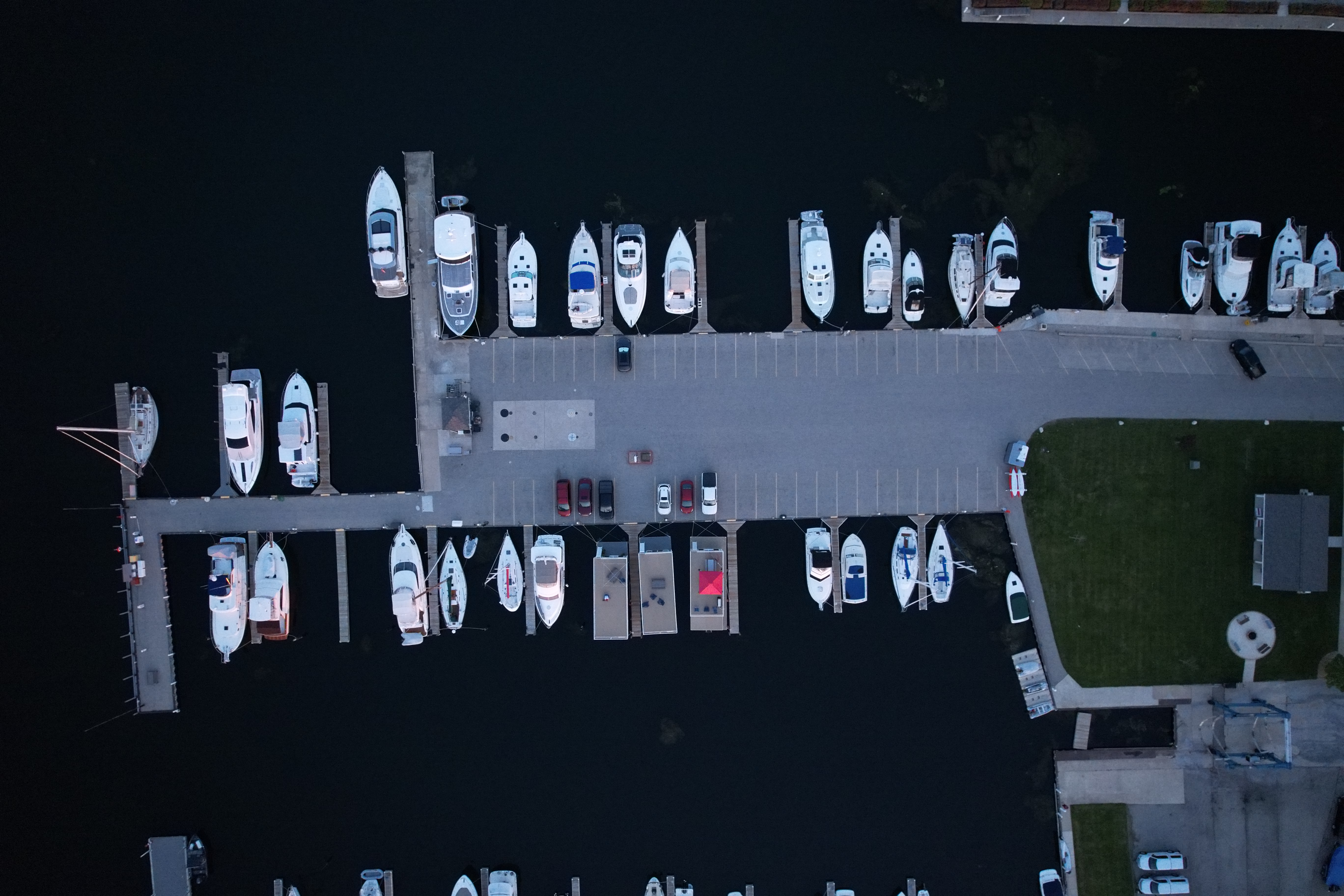 aerial view of small Bayview Marina