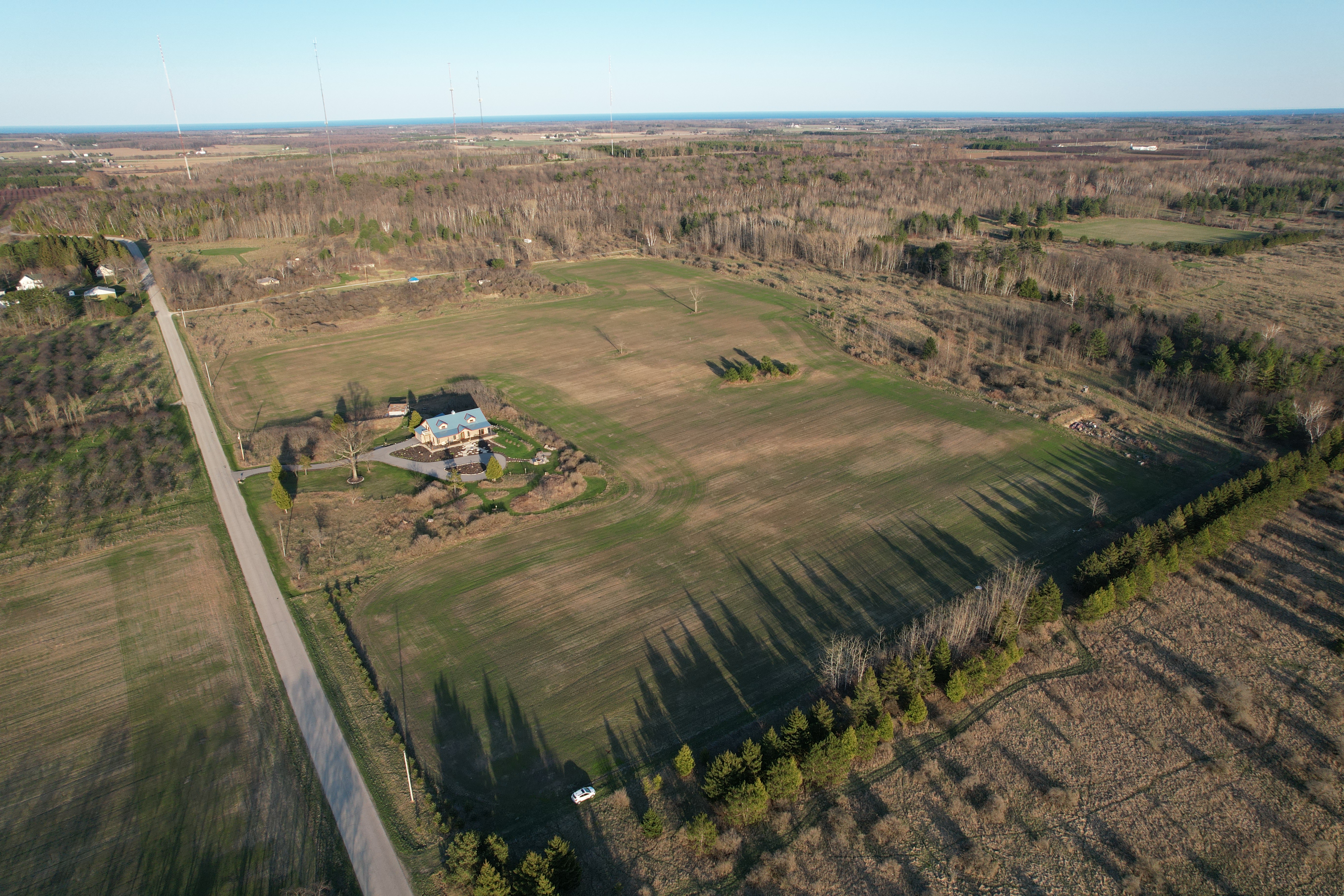 aerial view of vacant Door County land