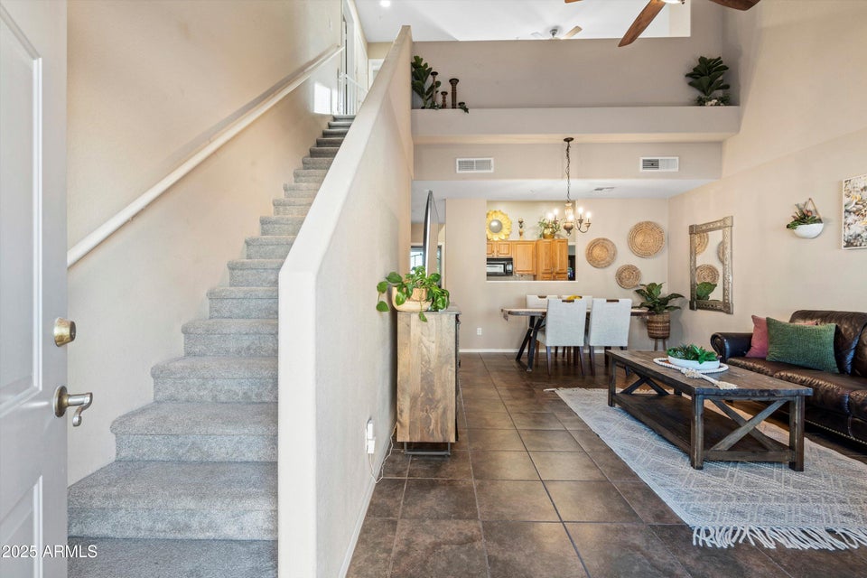 livingroom with stairs