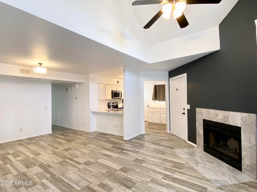 kitchen with white cabinets